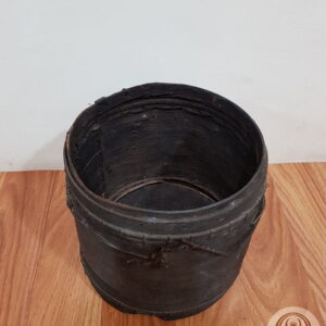 Vintage Antique Round Basket Hand-Woven (Diameter 23cm, Height 24cm)