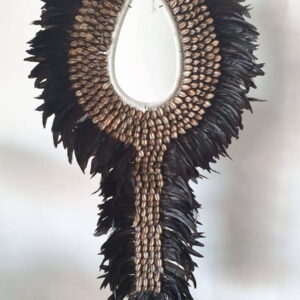 Indonesian Irian Black Shells Feather Long Necklace (1)