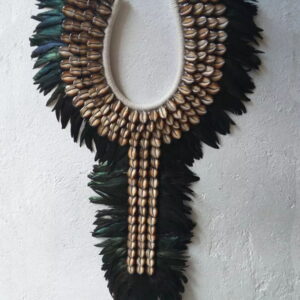 Indonesian Irian Black Shells Feather Long Necklace (2)