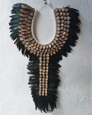 Alternative view of Indonesian Irian Black Shells Feather Long Necklace