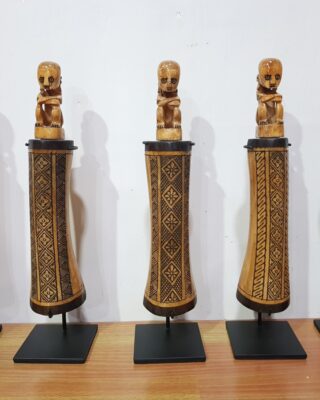 Leti Bone Sculpture Medicine Container. Height 27cm