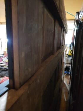 Toraja Tongkonan House Wall Panels (350cm x 190cm) with Wooden Buffalo Head