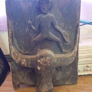 Antique Mamasa Toraja House Door with Statue Figure and Buffalo motif (58cm x 80cm)