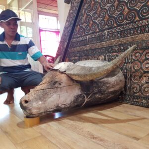 Antique Toraja wooden buffalo head (2)