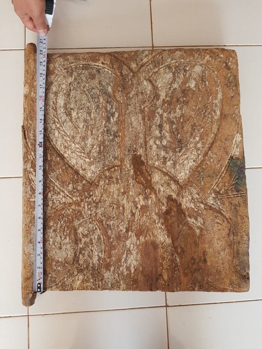 Toraja Antique Granary Door White Patina 48cm x 50cm (1)