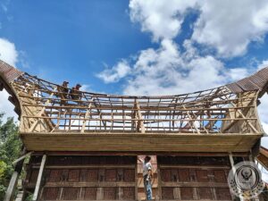 Dismantling an old traditional Toraja house before move to Bali