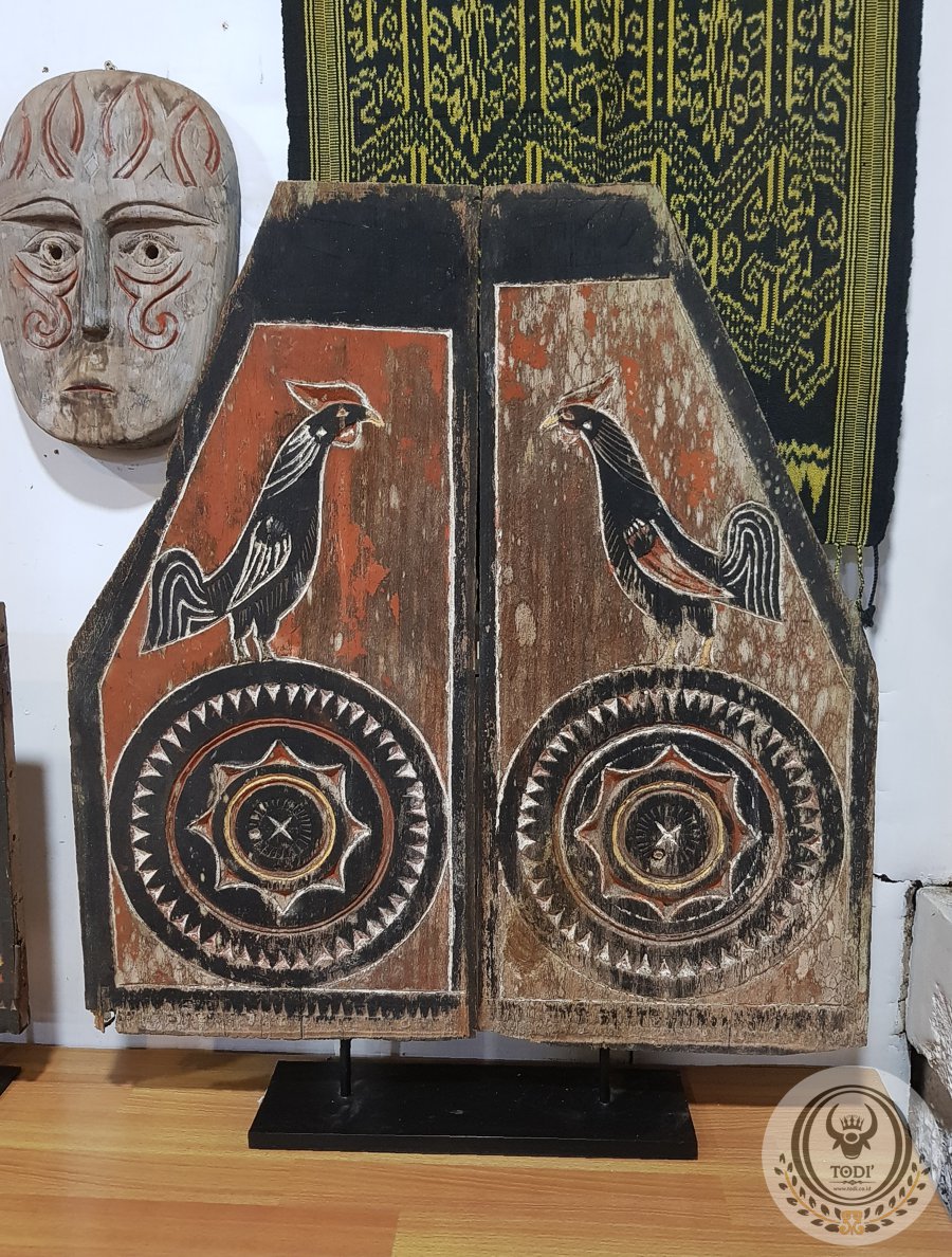 Antique Toraja Triangle House Carving Panel (71cm x 75cm)