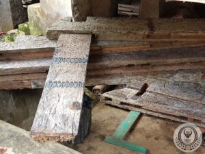 Passussu' Toraja Ricebarn Carving Wall With Blue Color
