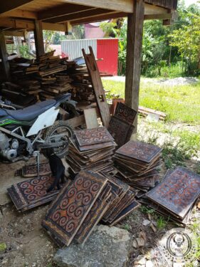 Wood Carving Panels from Toraja Tongkonan Wall Panel (Sa'dan Andulan)