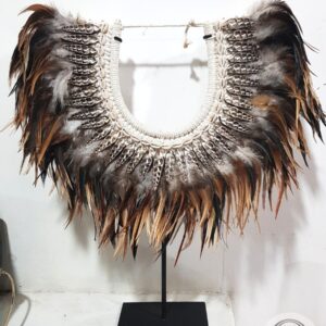 Tribal Feather And Black Shells Necklace from Papua (Irian)