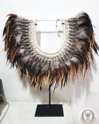 Tribal Feather And Black Shells Necklace from Papua (Irian)