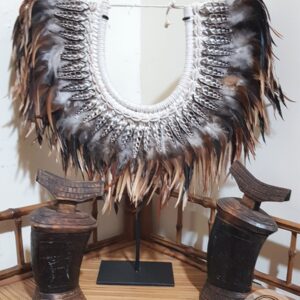 Tribal Feather And Black Shells Necklace from Papua (Irian)